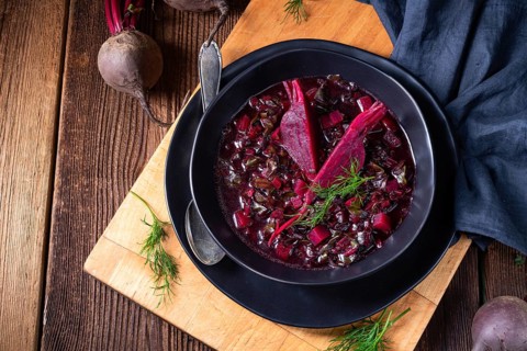 Delicious Russian-style beetroot soup