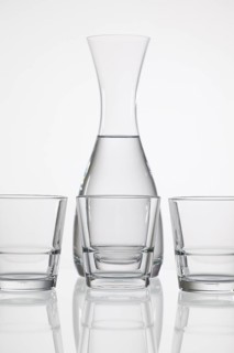 Glasses of water on the glass table