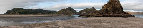 Tranquil bay of Whatipu beach near Auckland, New Zealand, Oceania