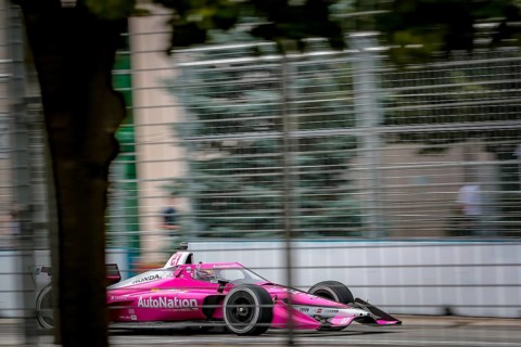 KYLE KIRKWOOD (27) of Jupiter, Florida runs through the streets during the Honda Indy Toronto in