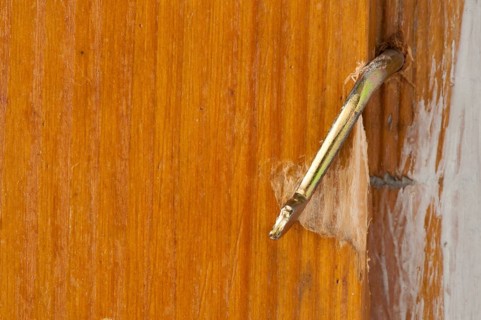Door lock close up. Horizontal image