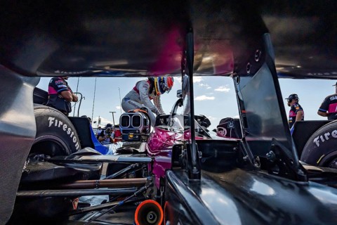 FELIX ROSENQVIST (60) (SWE) of Varnamo, Sweden prepares to qualify for the Hy-Vee Milwaukee Mile