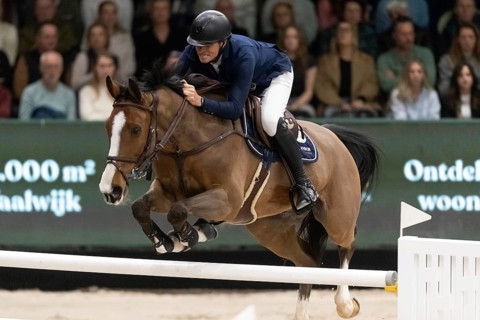 Denbosch, Netherlands - March 10, 2024. Gregory Wathelet of Belgium riding Ace Of Hearts competes