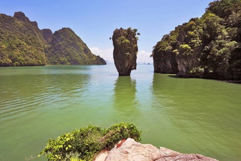 The magnificent island of James Bond. Island-vase in shallow lagoon of the southern seas. Thailand
