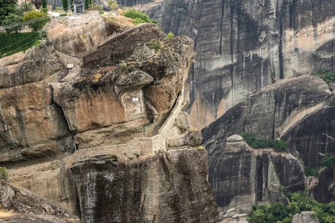 Meteora in Greece. Meteora is the monasteries on the top of the rock towers. Greece, Meteora