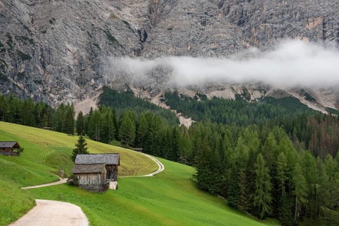 Hiking the Nature Park Fanes Sennes Prags in the Dolomite Alps, South Tirol in Italy