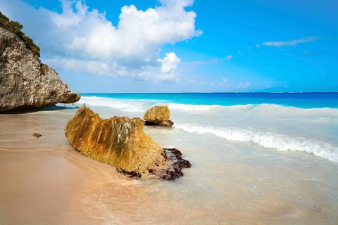 Tulum turquoise beach in Riviera Maya at Mayan