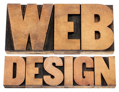 Web design - isolated text in letterpress wood type printing blocks