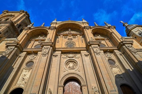 Granada Cathedral facade in Spain Andalusia