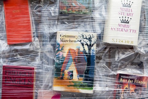 'The Parthenon of Books' by the Argentinian conceptual artist Marta Minujin, banned books,