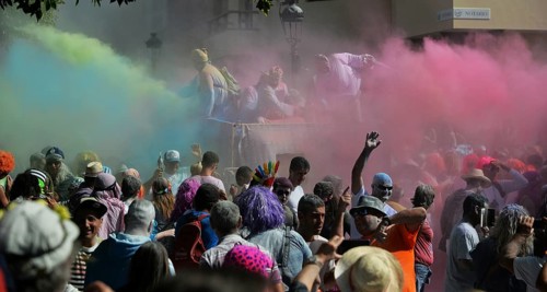 The traditional powder festival is an integral part of the carnival on La Palma, ESP, Spain, Canary