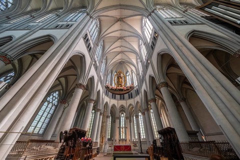 Altenberg Cathedral (also known as Bergischer Dom), interior view with grisaille windows in the