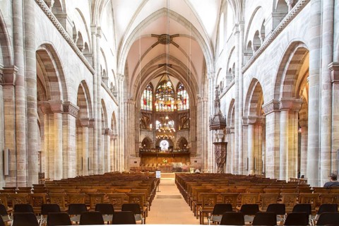 Basel, Switzerland, October 24, 2016 : Interior view of the Basel Cathedral, Europe