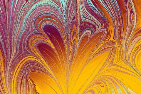 Abstract marbling floral pattern for fabric, tile design. background texture