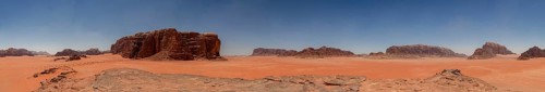 A panorama picture of Wadi Rum's landscape