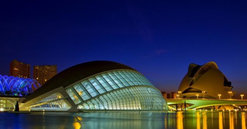 The Ciudad de las Artes y de las Ciencias is a science centre in Valencia. It was built between