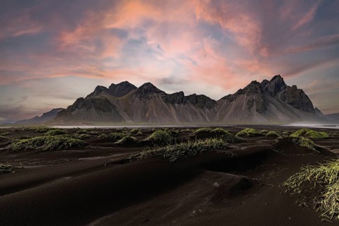 Vestrahorn, Iceland, grass, mountains, Europe