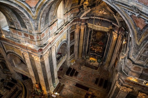 Inside view of Estrela Basilica in Lisbon, Portugal, Europe