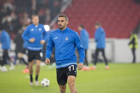Football match, Davide ZAPPACOSTA Atalanta Bergamo warming up in front of the match, Stuttgart