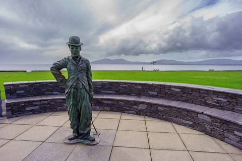 Statue of Charlie Chaplin County Kerry, Waterville, Ireland, United Kingdom, Europe