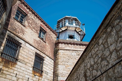 PHILADELPHIA, USA, AUGUST 15, 2022, Watchtower for prison guards at the Eastern State Penitentiary,