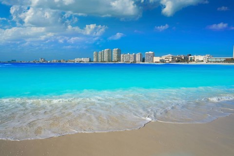 Cancun Forum beach Playa Gaviota Azul in Mexico at Hotel Zone