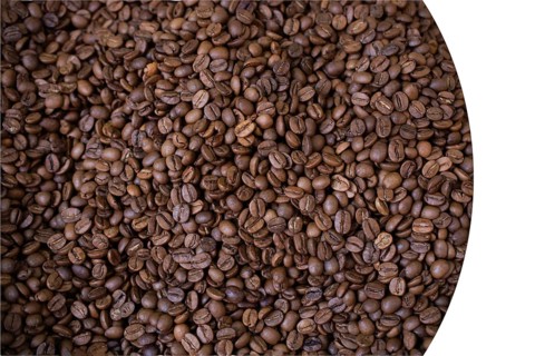Pile of coffee beans. Coffee beans isolated on background. Love coffee concept