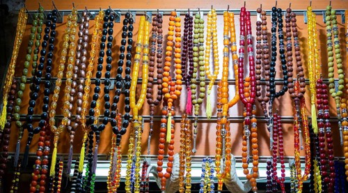 Set of Rosary praying beads for practicing mindfulness meditation praying beads