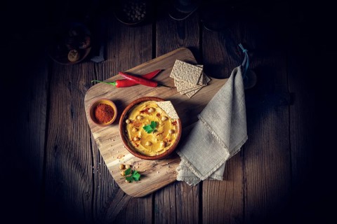 Delicious hummus paste with lemon and chilli