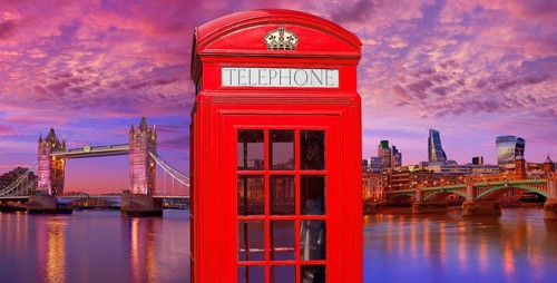 London photomount with telephone box and Tower Bridge