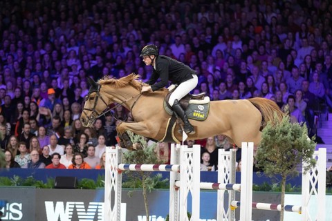 Philipp Schulze Topphoff of Germany competes in 1.60m FEI Jumping World Cup at Jumping Amsterdam in