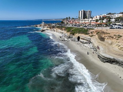 Aerial view of La Jolla cove and beach in San Diego California. travel destination in USA
