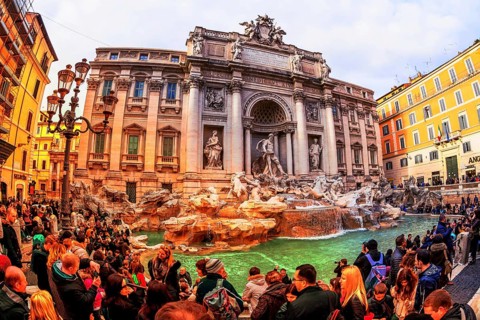 Italy, Rome. Trevi Fountain Austria, Europe