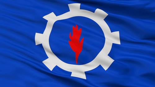 Suez Governorate city flag, country Egypt, close-up, 3D rendering
