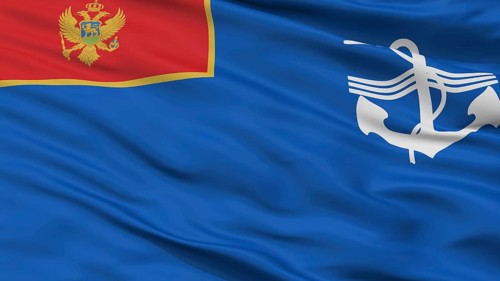 The Navy Of Montenegro Flag, Closeup View