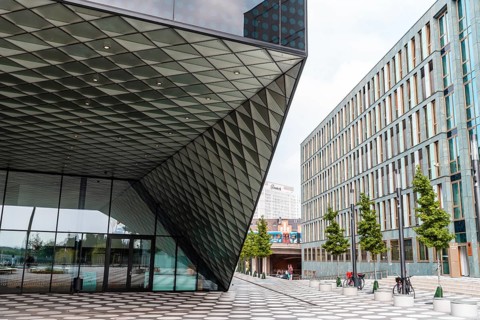 Berlin, Germany, July 30, 2019: Exterior view of Futurium. It is a building for exhibitions and