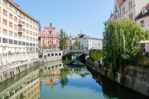 Photo of Beautiful street in Ljubljana old town Slovenia