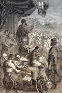 Herodotus reads out his stories, classical Greek author