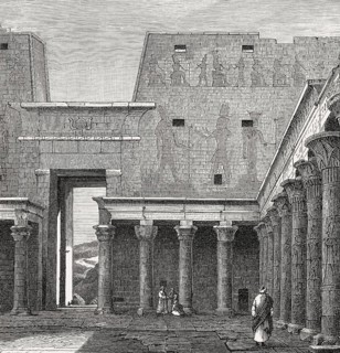 The Temple of Edfu, an Egyptian temple in Edfu, Upper Egypt, 19th century