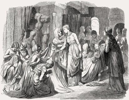Kriemhild at her Burgundian court, Worms