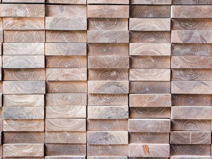 Board in profile with texture of tree rings for wall decoration
