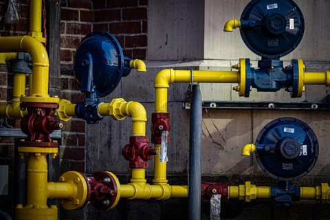 Gas meter and piping. Shooting Location: Toronto
