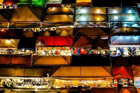 Talat lot Phi Ratchada (night market of Thailand, Bangkok). Shooting Location: Bangkok, Thailand,