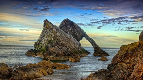 Europe, Scotland, Bowfiddle Rock, quartzite, violin bow