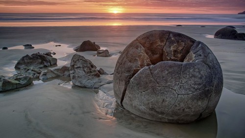 New Zealand, Moeraki Boulders, Otago, Moeraki, stone boulders, South Island, Neuseelamn, Oceania