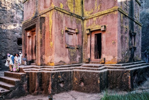Famous ancient ethiopian orthodox christian rock hewn churches of lalibela ethiopia