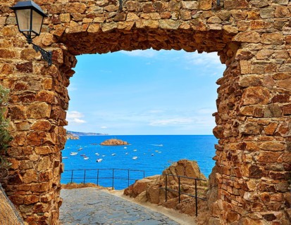 Tossa de Mar castle in Costa Brava of Catalonia Spain