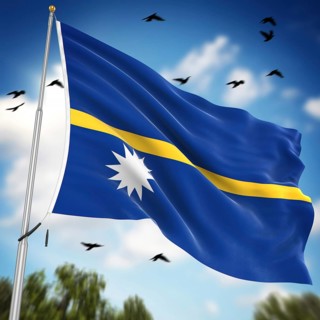 Flag of Nauru, This is a computer generated and 3d rendered image