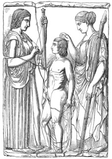 Demeter, Persephone and Triptolemos, a marble bas-relief from Eleusis, Greek mythology