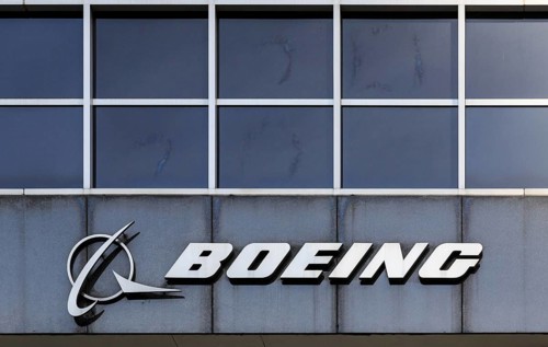 Sign at Boeing headquarters in Chicago, IL, USA, Chicago, United States, North America